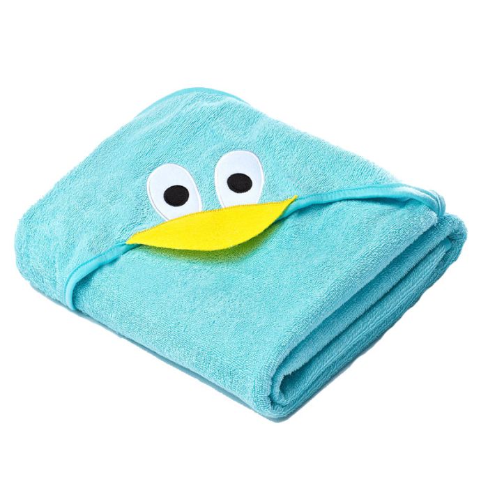 3D dvielis mazulim "Duck" ar galvassegu 100x100cm "frotte" tirkīza krāsā