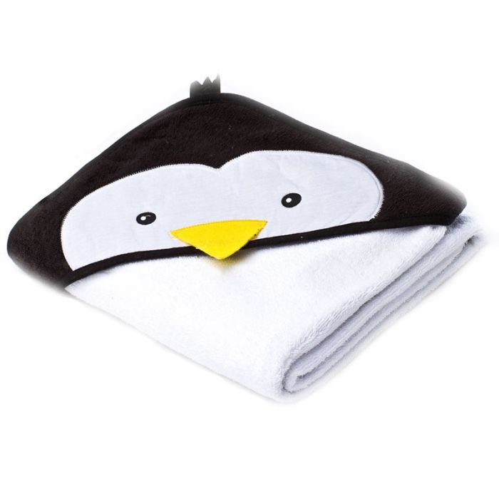 3D dvielis mazulim "Pinguin" ar galvassegu 100x100cm "frotte", balts