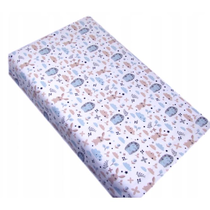 Bērnu palags ar gumiju "Bunny& Hedgehog"  120x60