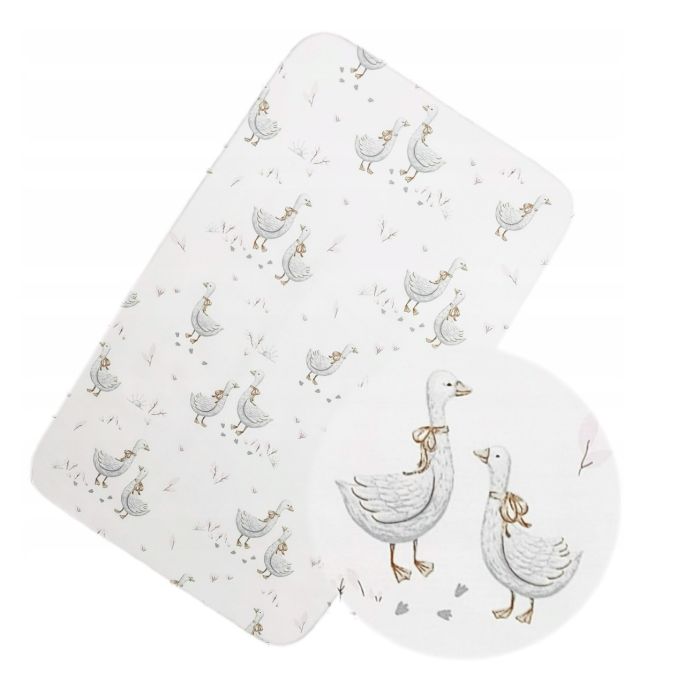 Bērnu palags ar gumiju  60x120 cm "Golden goose grey" 