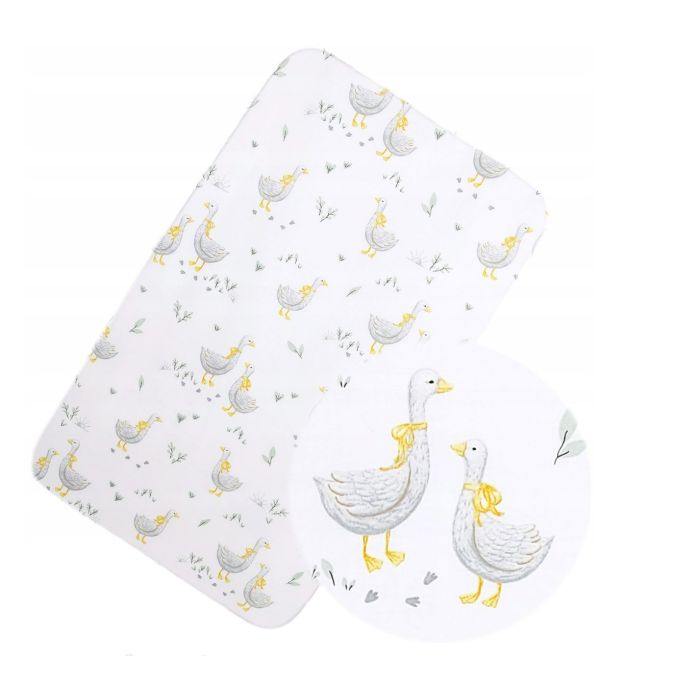 Bērnu palags ar gumiju  60x120 cm "Golden goose yellow" 