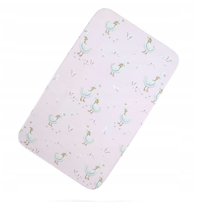 Bērnu palags ar gumiju  60x120 cm "Golden goose pink" 