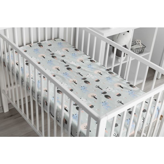 Bērnu palags ar gumiju "Rudolf"  120x60 pelēks