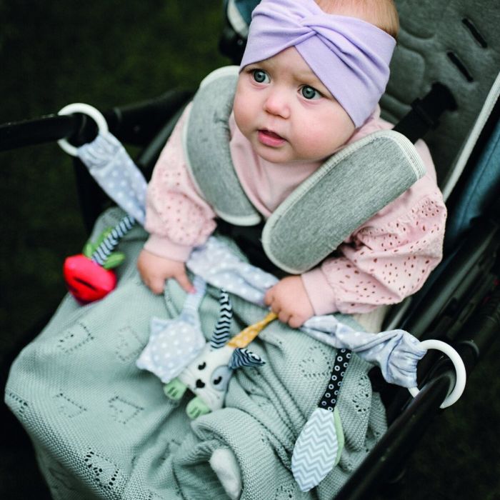 Adīts bambusa sega Babyono  "Love U" 100x75 cm zils