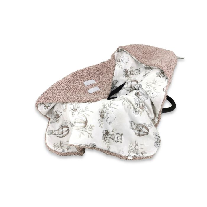 Apsildāms guļammaiss autokrēsliņa  "Blush zoo" 90x90 cm 