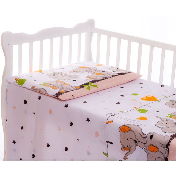 Bērnu gultas veļa 135x100 "FUNNY ELEPHANTS"