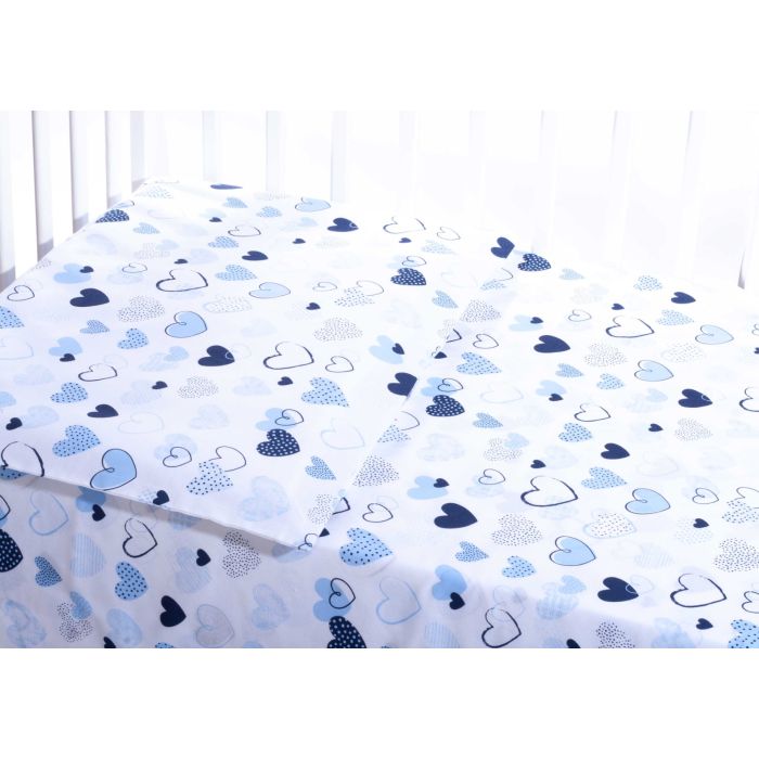 Pārvalku komplekts 135x100 "Sirsniņas" zilas krāsas