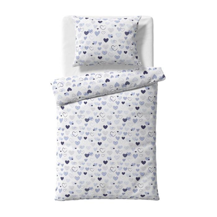 Pārvalku komplekts 135x100 "Sirsniņas" zilas krāsas