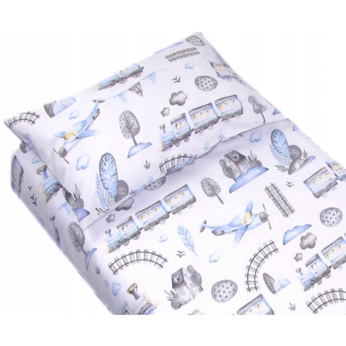 Bērnu gultas veļa 135x100 "Trains" 