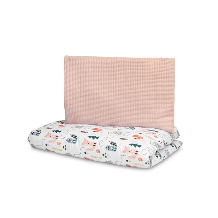 Bērnu gultas veļa 135x100 "Waffle with fox" 