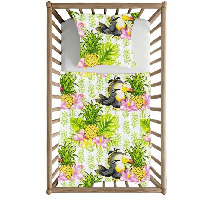 Pārvalku komplekts 135x100 "Ananas" zaļš