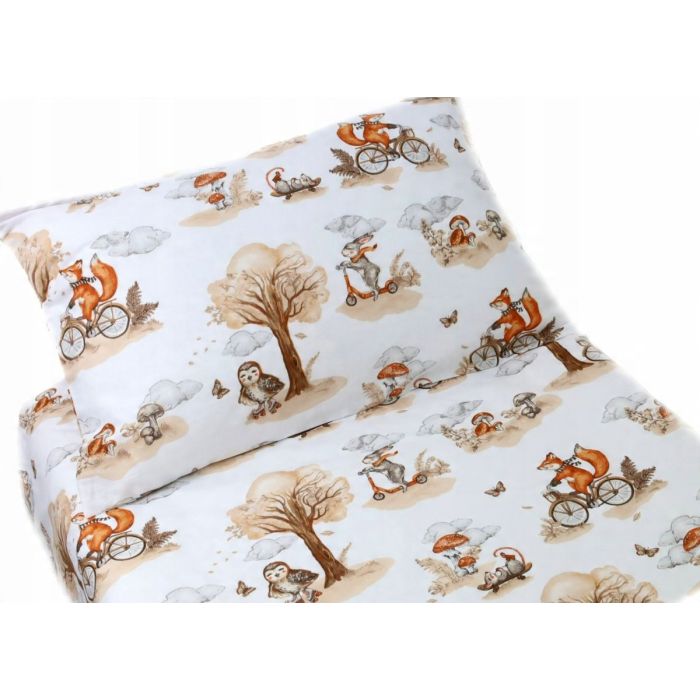  Gultas veļa komplekts šūpulim 80x70cm "Fox&Bear"