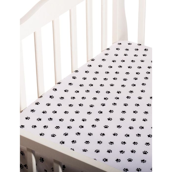 Bērnu palags ar gumiju "Paws"  120x60