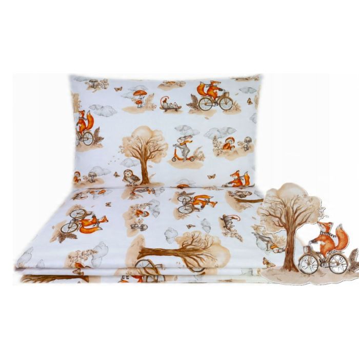  Gultas veļa komplekts šūpulim 80x70cm "Fox&Bear"
