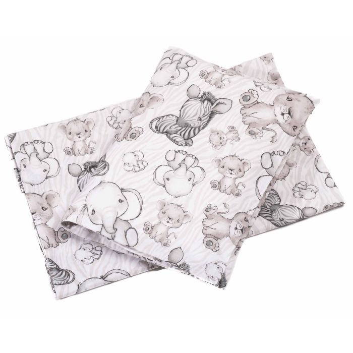 Bērnu gultas veļa šūpulim 80x70cm "Lion" pelēks