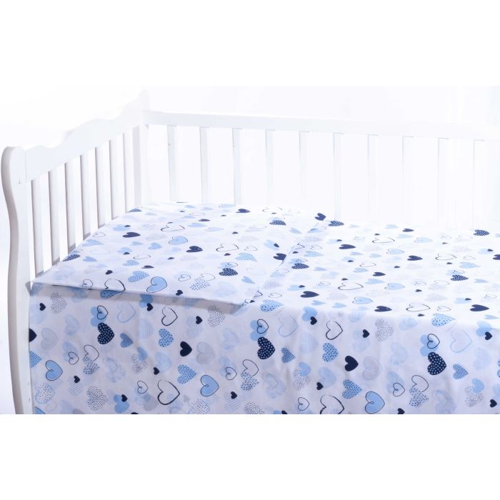 Pārvalku komplekts 135x100 "Sirsniņas" zilas krāsas