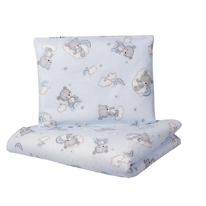 Gultas veļa komplekts šūpulim  80x70cm "Teddy blue" 