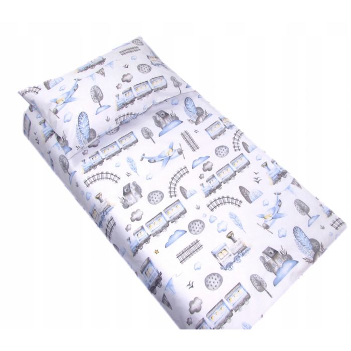 Bērnu gultas veļa 135x100 "Trains" 