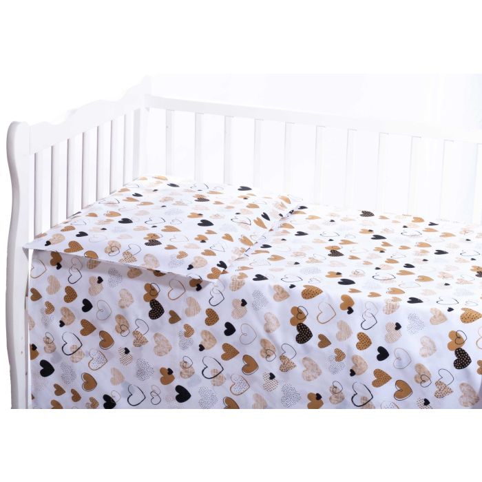 Pārvalku komplekts 135x100 "Sirsniņas" dzeltenas krāsas