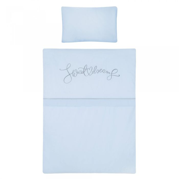 Bērnu gultas veļa ar apmales "Sweet dreams" zils