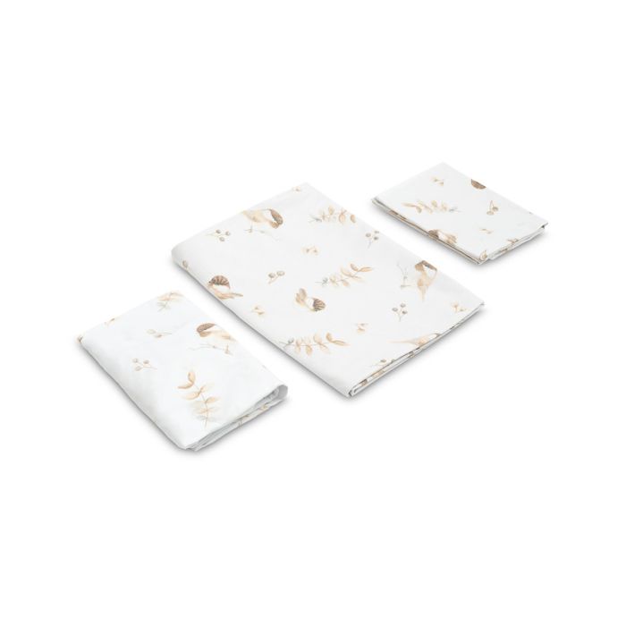 Gultas veļa bērniem 135x100 "Birds" + palags ar gumiju 120x60 