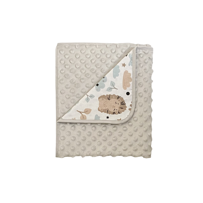 Bērnu pleds 90x80 cm "Bunny&Hedgehog" pelēks