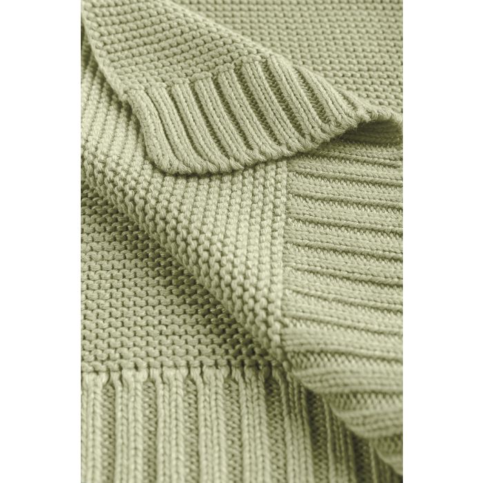 Adīts bambusa viskoze - kokvilnas pleds "Bamboo" 100x80 cm olive