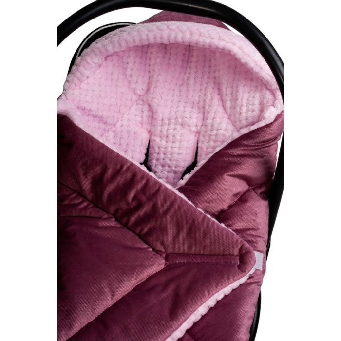 Apsildāms guļammaiss autokrēsliņa "WARM VELVET" 80x80 cm bordo