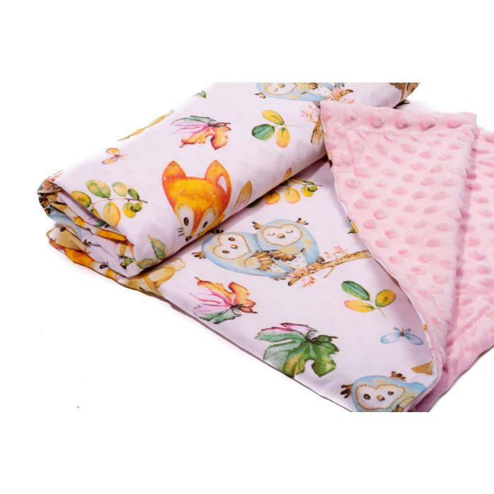 Bērnu pleds 100x75cm "Companions" rozā