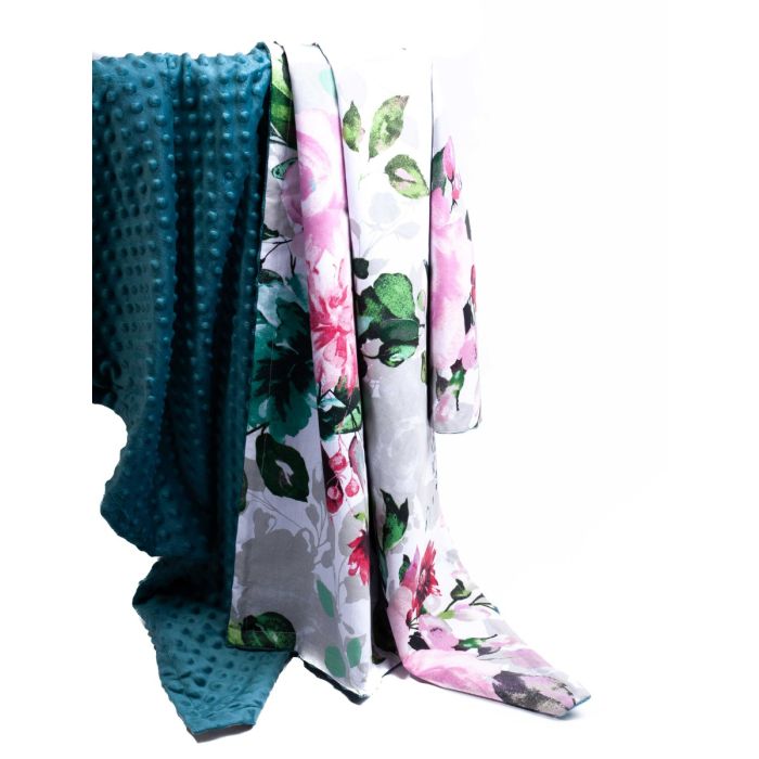 Bērnu pleds "Flowers" 100x75cm  smaragda krāsā