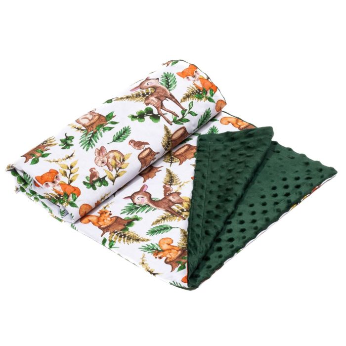 Bērnu pleds 100x75cm "Forest family" zaļš 