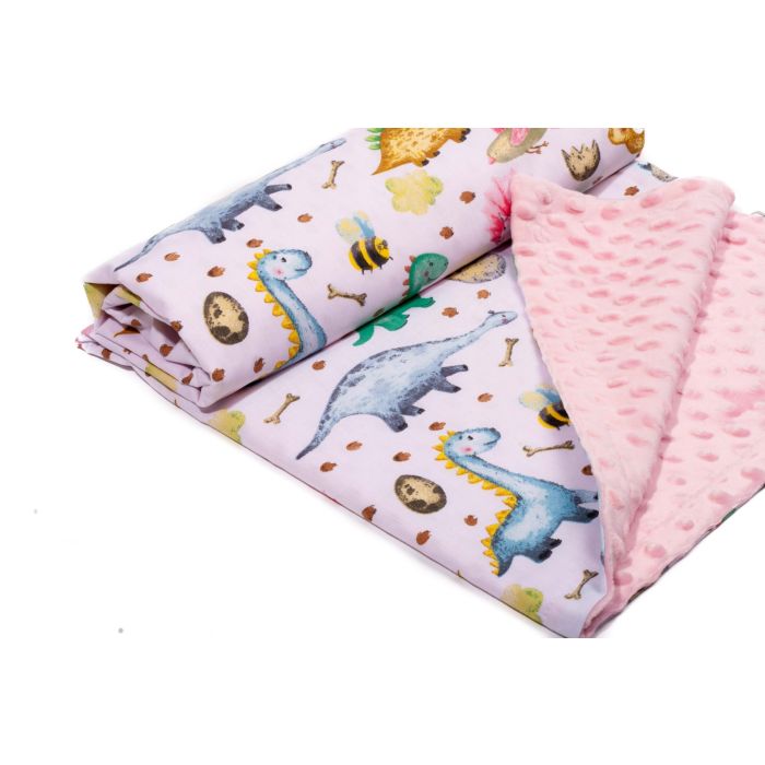 Bērnu pleds 100x75cm "Dino" rozā