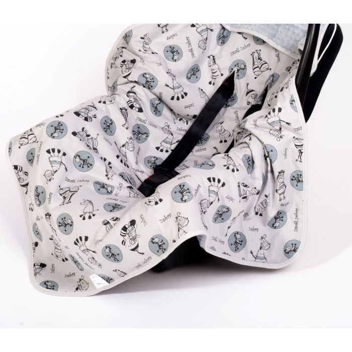 Sedziņa / konverts autokrēsliņām "Zebra" 80x80 cm