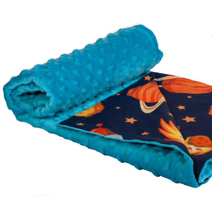 Bērnu pleds "Cosmos" 100x75cm jūras zils