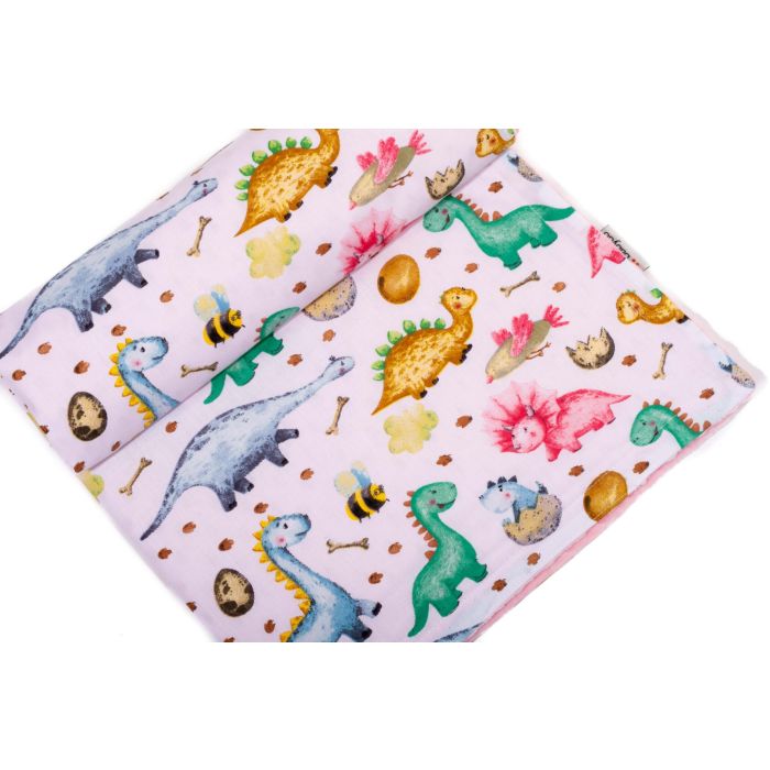 Bērnu pleds 100x75cm "Dino" rozā