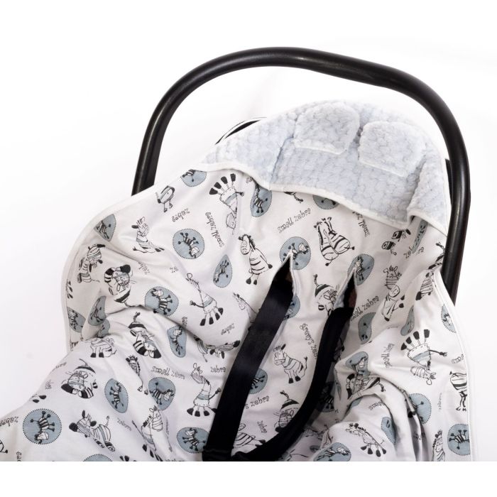 Sedziņa / konverts autokrēsliņām "Zebra" 80x80 cm