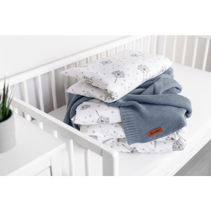 Adīts bambusa viskoze - kokvilnas pleds "Bamboo" 100x80 cm "jeans"