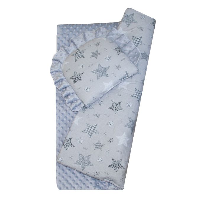 Pledukas kūdikiui "Stars" su pagalve, pilkas 