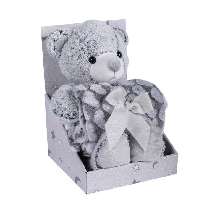 Pledukas kūdikiui "Teddy" 100x75 su migduku meškiuku