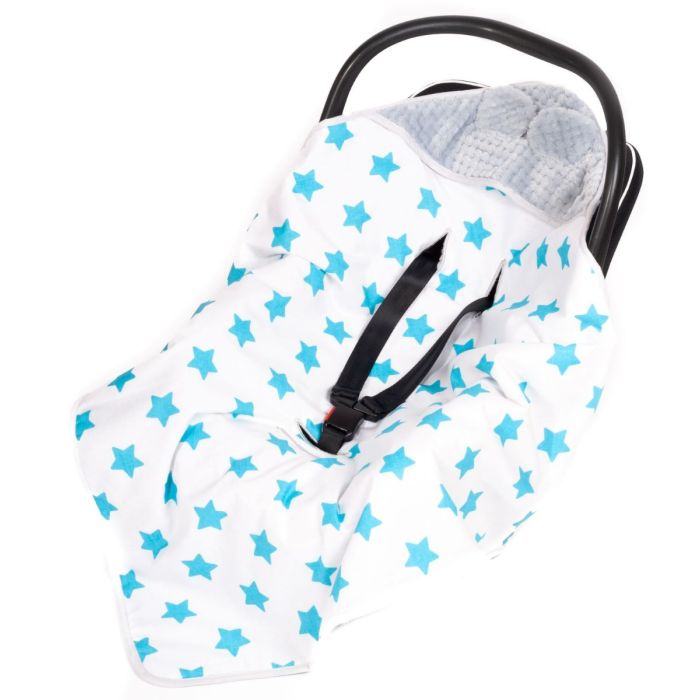  Sedziņa / konverts autokrēsliņām  "Blue stars" 80x80 cm