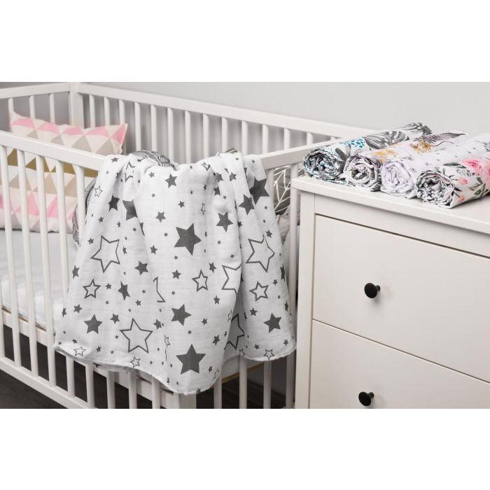 Muslina autiņi mazuļiem "Stars" 120x120cm