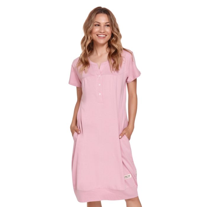 Kokvilnas naktskrekls grūtniecēm un barojošām "Verona" Papaya S-XXL 