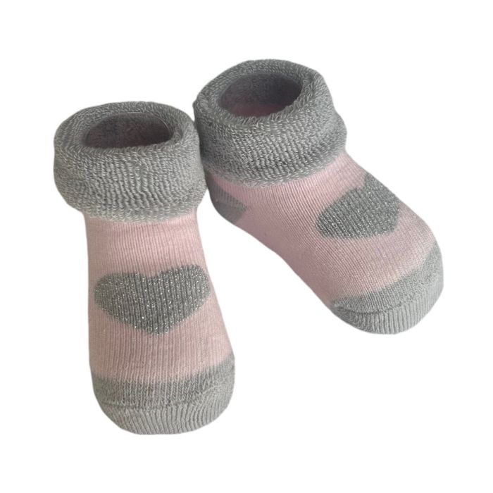 Kokvilnas zeķītes mazuļiem 0-6mēn. Hearts pink