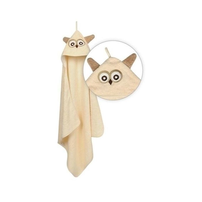 Dvielis ar kapuci  "Jimmy owl" 80x80 cm 