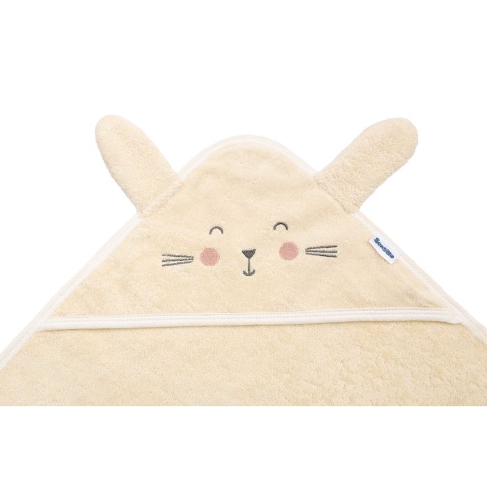 Dvielis mazulim ar kapuci "BUNNY" 90x90 cm ecru