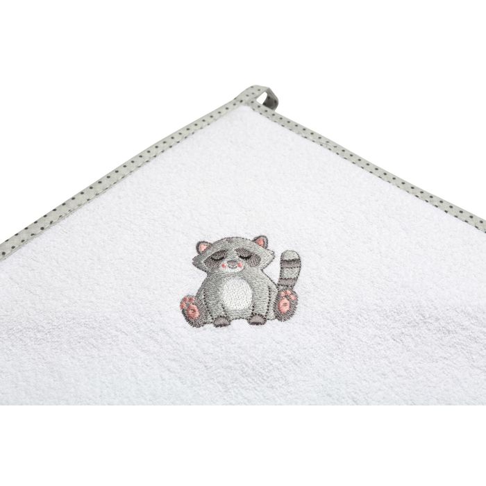 Dvielis ar kapuci "Raccoon" 100x100cm 