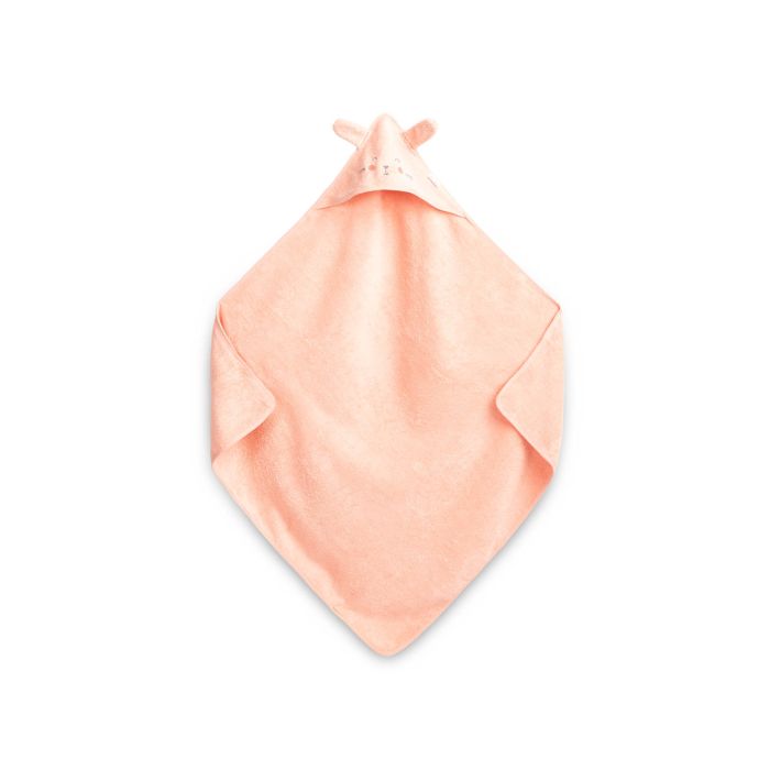 Dvielis mazulim ar kapuci "Bunny" 90x90 cm rozā