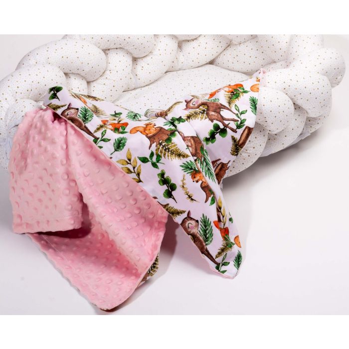 Bērnu pleds 100x75cm "Forest family" rozā