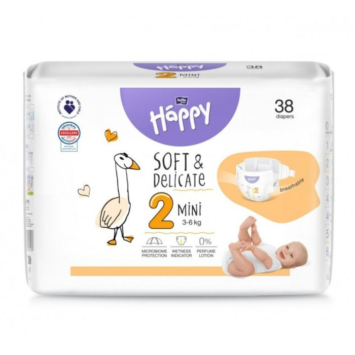 Autiņbiksītes bērniem BELLA Mini 2 3-6kg 38 gab. Soft&Delicate 