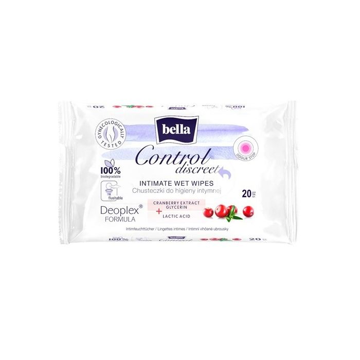 Mitras salvetes intīmajai higiēnai Bella Discreet  Intimate wet wipes 20 tk